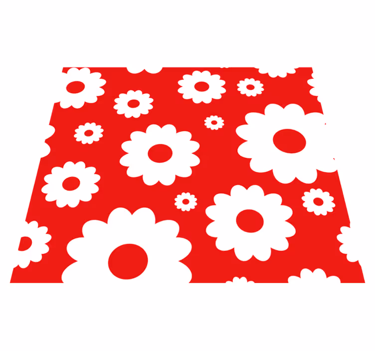 Bedroom vinyl carpet with white daisies on red - TenStickers
