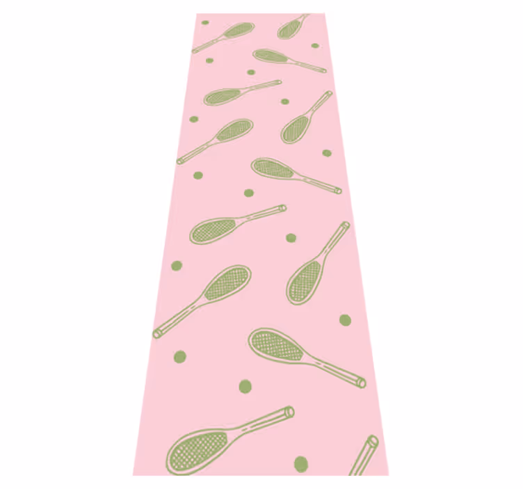 Bedroom vinyl carpet with seamless tennis racket design - TenStickers
