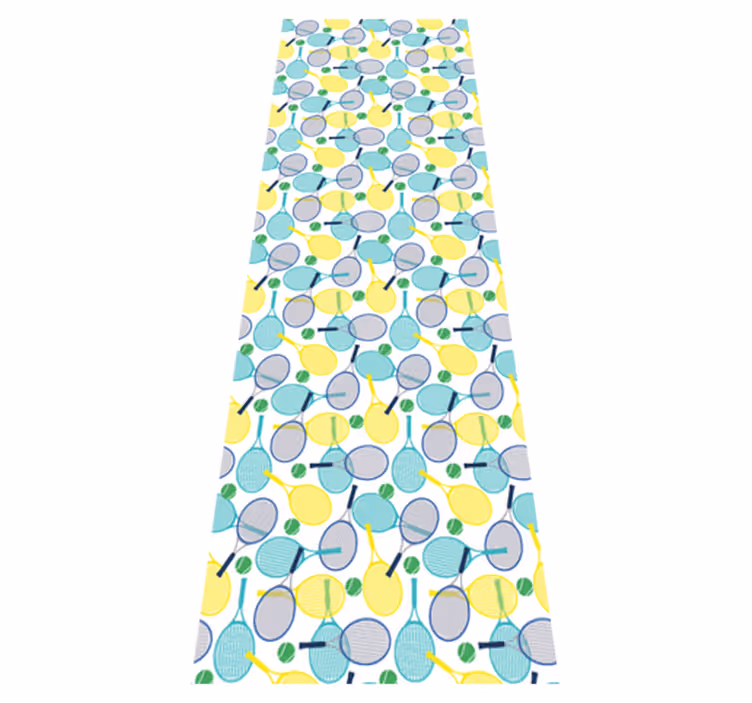 Bedroom vinyl carpet with vibrant racket patterns - TenStickers