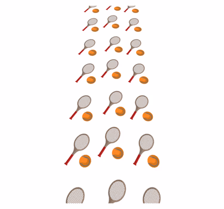 Bedroom vinyl carpet with orange tennis rackets - TenStickers
