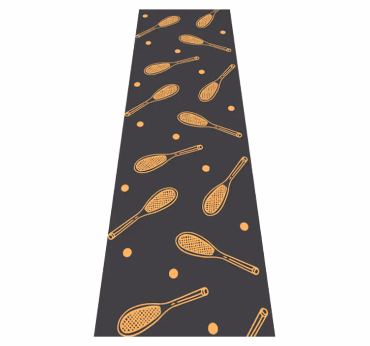 Bedroom vinyl carpet with orange rackets and balls - TenStickers