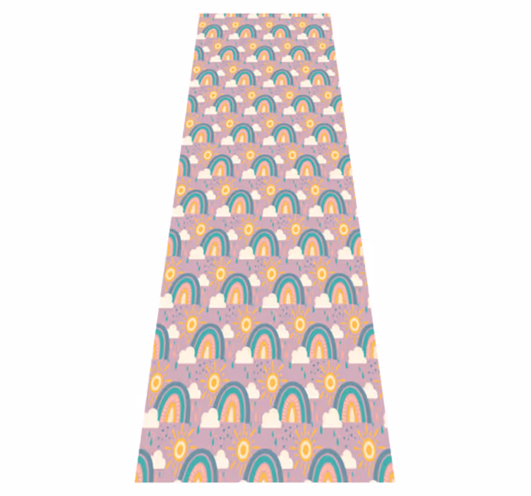 Cute sun and rainbow pattern bedroom vinyl carpet - TenStickers