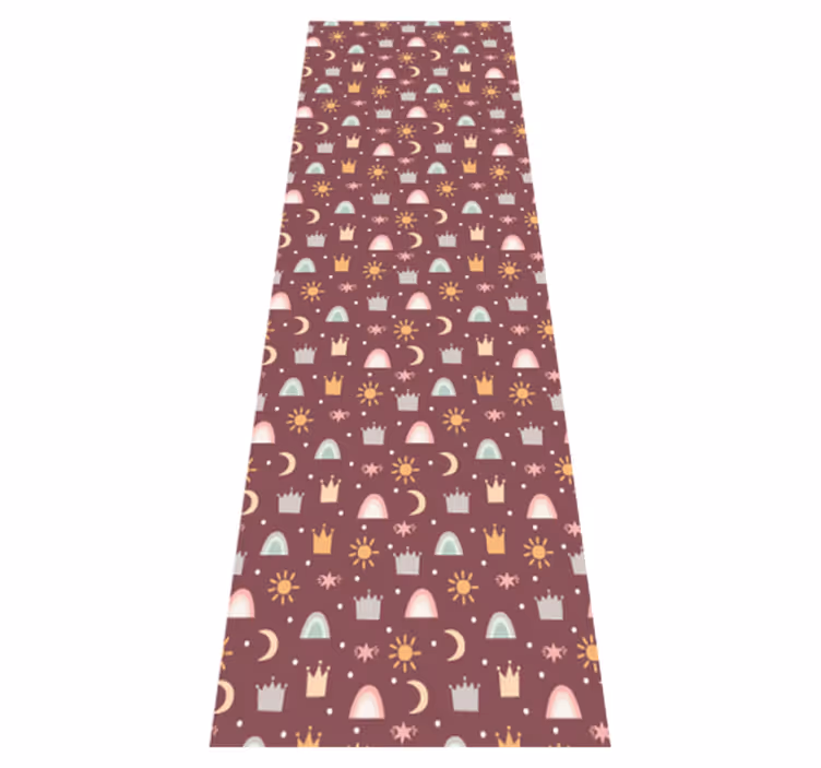 Bedroom vinyl carpet with crowns, stars and rainbows - TenStickers