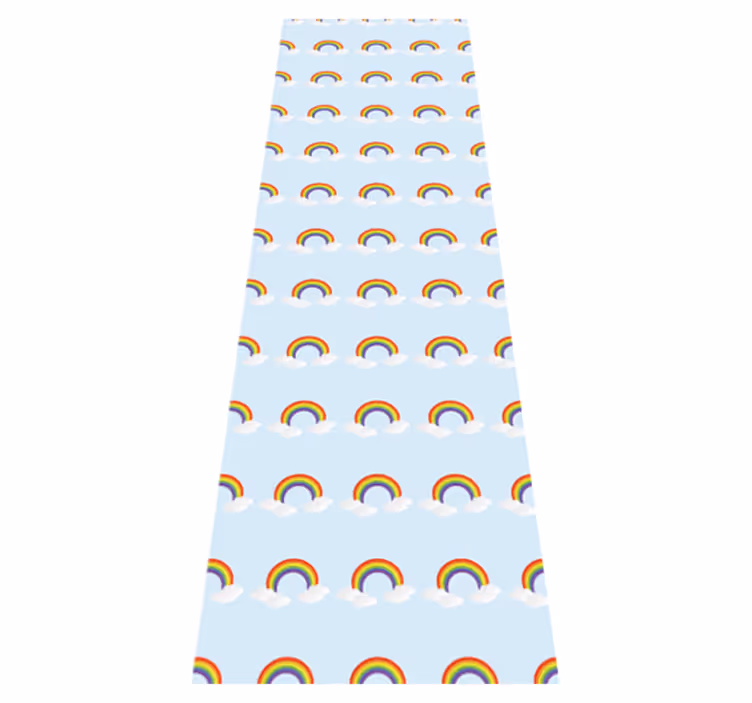 Colorful rainbow and clouds bedroom vinyl carpet - TenStickers