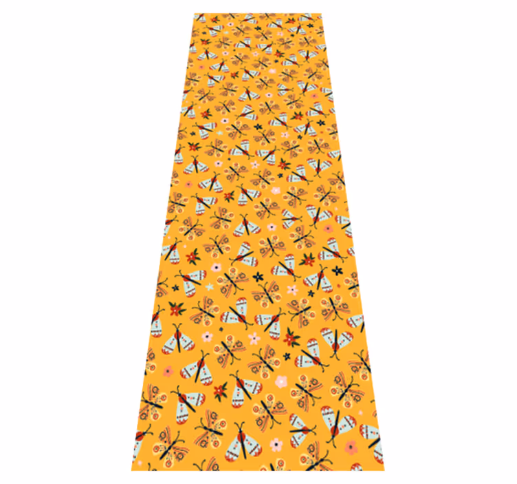 Bedroom vinyl carpet with hand-drawn butterflies - TenStickers