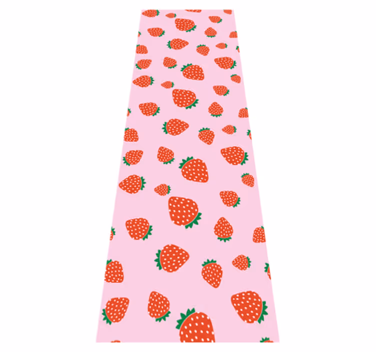 Bedroom vinyl carpet with strawberry pattern on pink - TenStickers