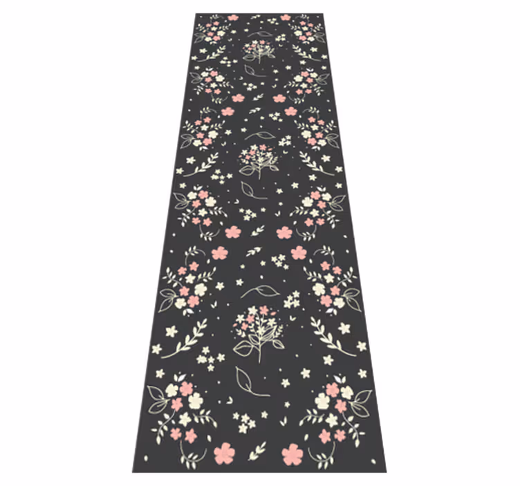 Bedroom vinyl carpet in gray with small pink dots - TenStickers