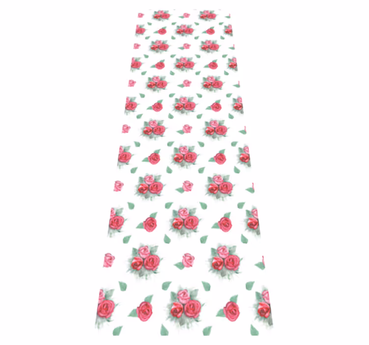 Bedroom vinyl carpet with pink and red roses pattern - TenStickers