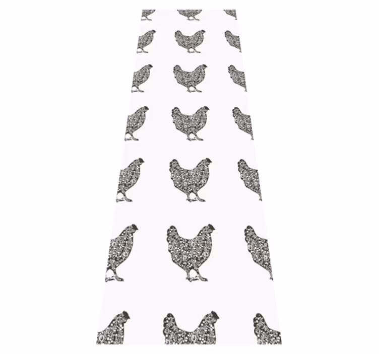 Bedroom vinyl carpet with black hen design - TenStickers