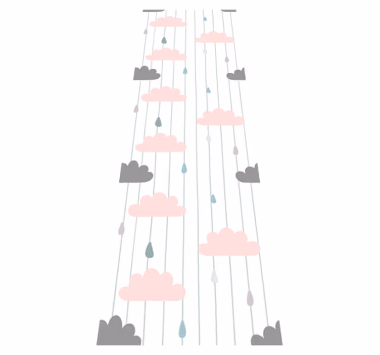 Pink and grey clouds bedroom vinyl carpet - TenStickers
