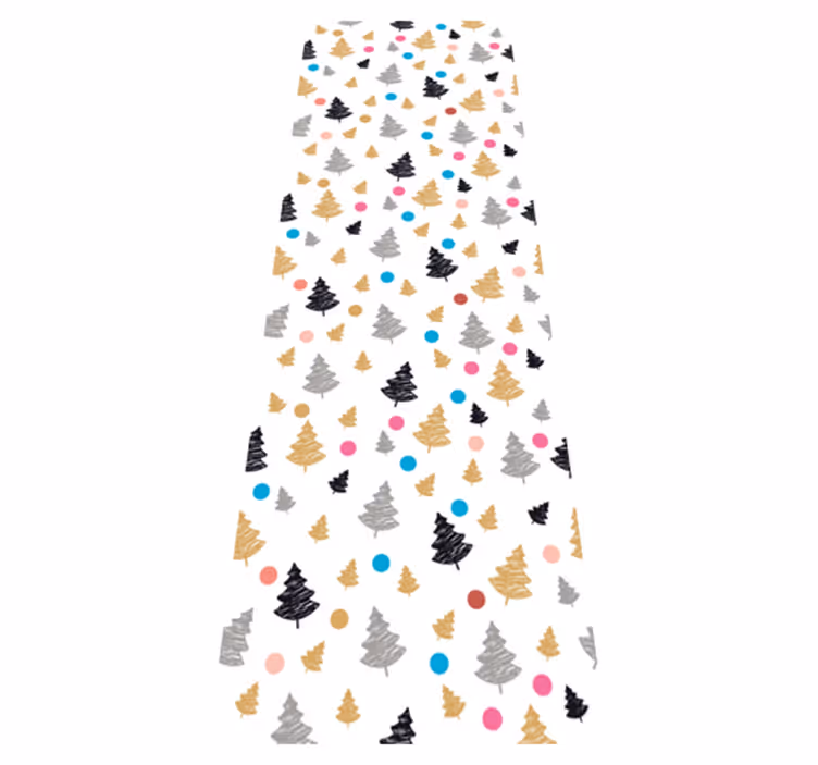 Bedroom vinyl carpet with colorful tree dot design - TenStickers