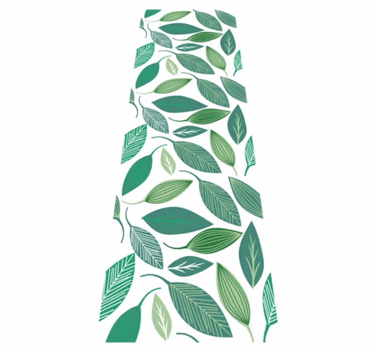 Bedroom vinyl carpet with green leaves pattern - TenStickers