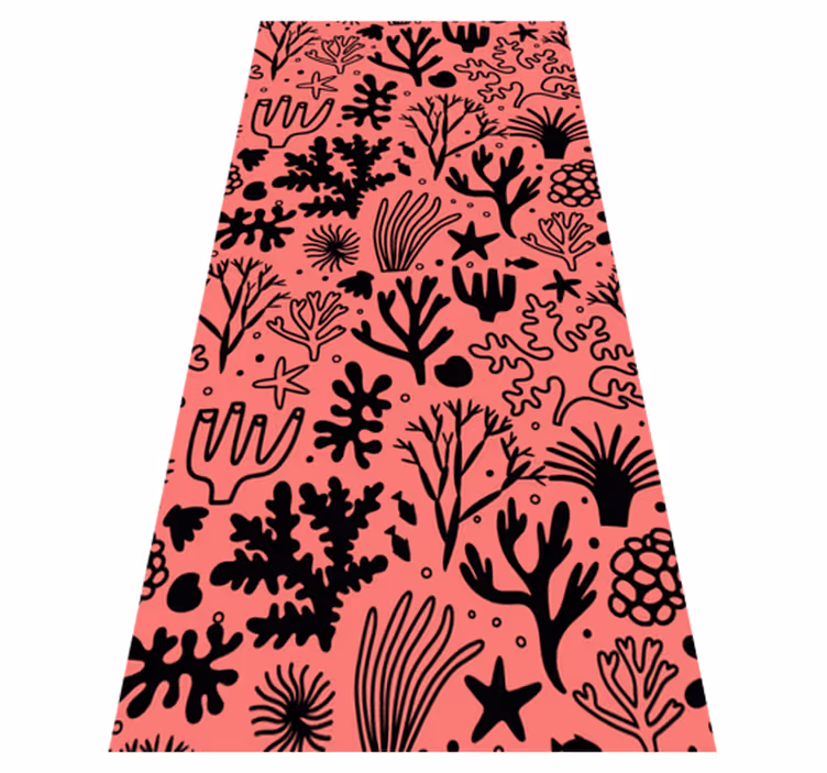Bedroom vinyl carpet australian leaves red and black - TenStickers