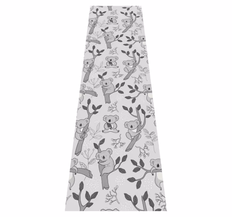 Bedroom vinyl carpet in gray koala pattern - TenStickers