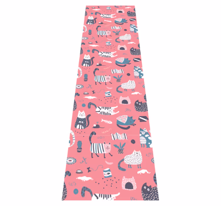 Bedroom vinyl carpet nordic kitties design - TenStickers