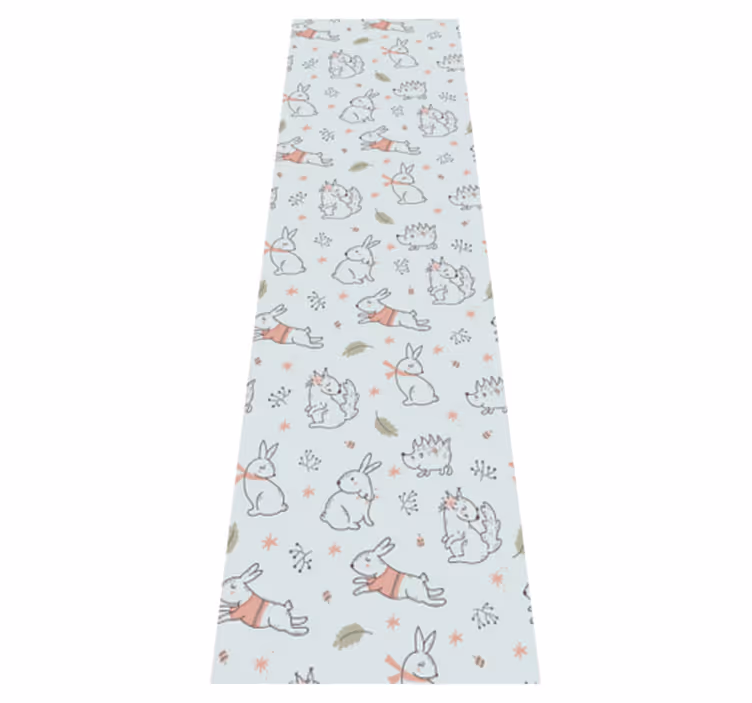 Bedroom vinyl carpet with flowers, squirrels, and rabbits - TenStickers