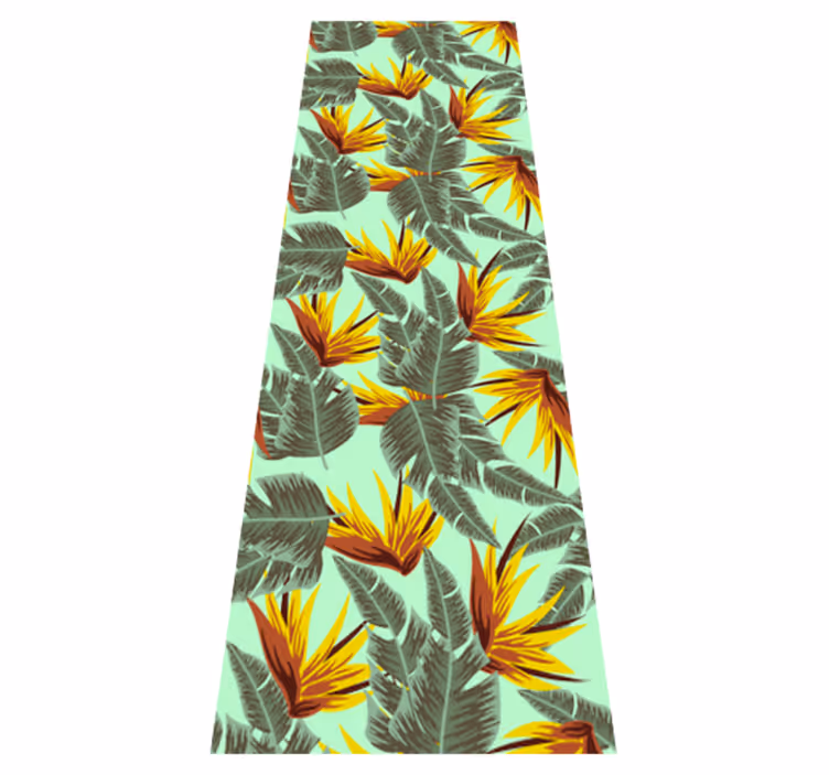 Bedroom vinyl carpet with green and yellow leaves - TenStickers