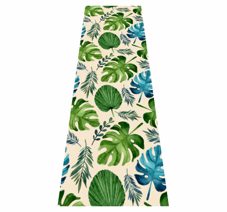 Bedroom vinyl carpet with tropical green leaf pattern - TenStickers