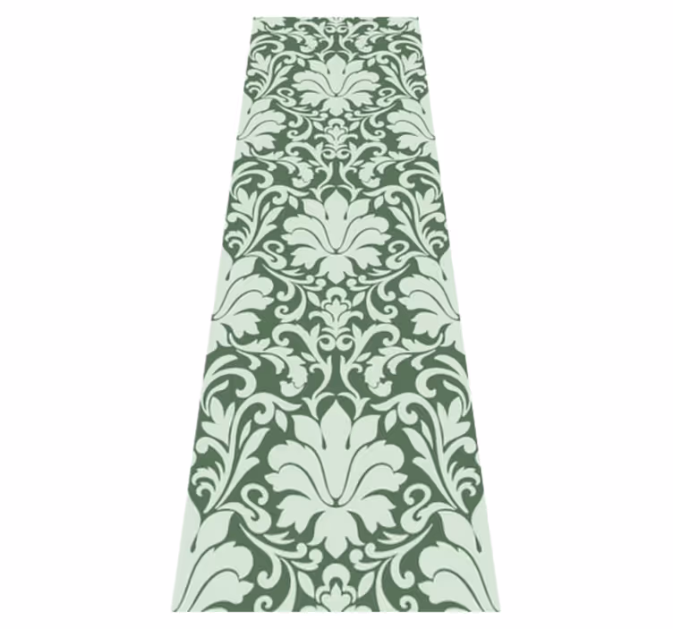 Bedroom vinyl carpet in emerald ornamental green - TenStickers