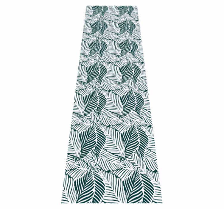 Bedroom vinyl carpet in green and white leaf design - TenStickers