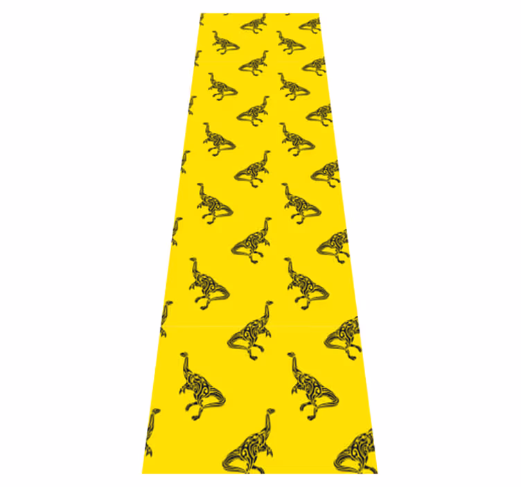 Bedroom vinyl carpet with yellow brachiosaurus symbols - TenStickers