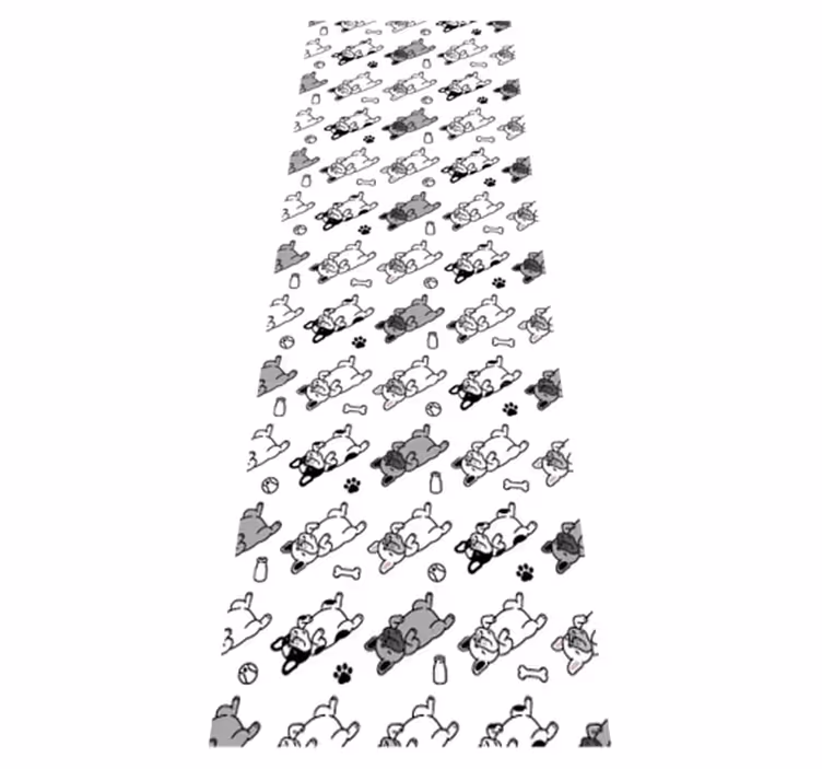 Bedroom vinyl carpet with black and gray dog pattern - TenStickers