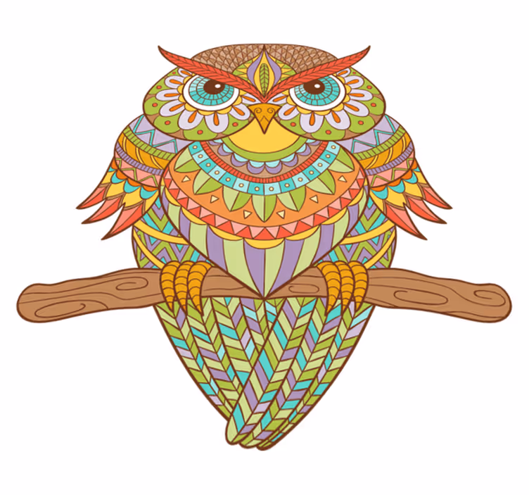 Bedroom vinyl carpet huichol bird - TenStickers