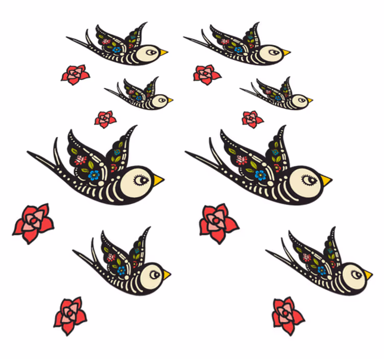 Bedroom vinyl carpet mexican birds - TenStickers