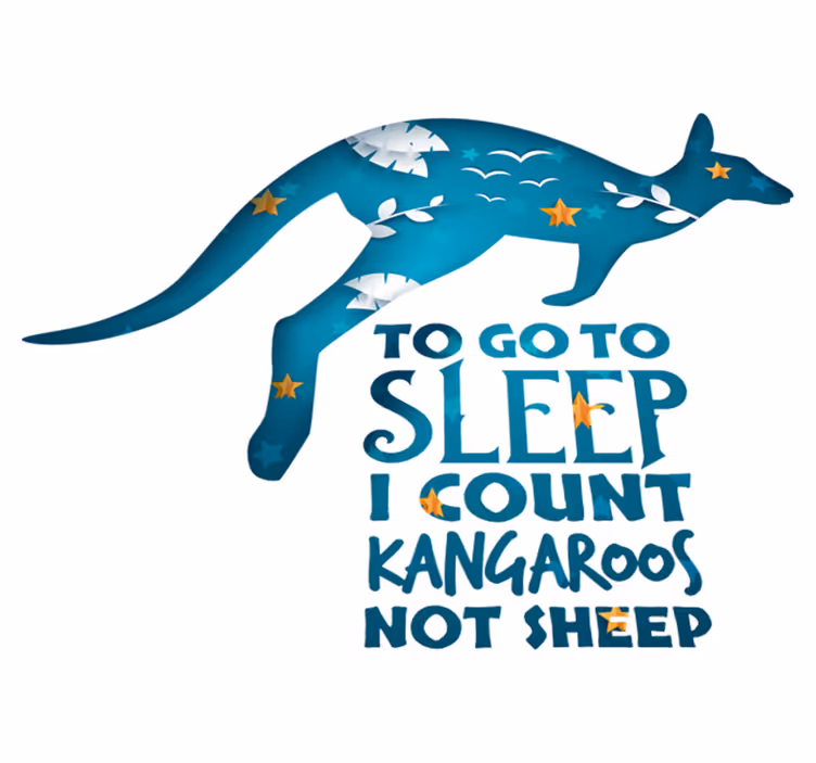 Bedroom vinyl carpet sleep count kangaroo - TenStickers