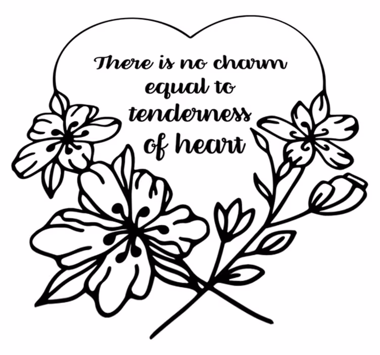 Bedroom vinyl carpet inspired by jane austen's heart - TenStickers