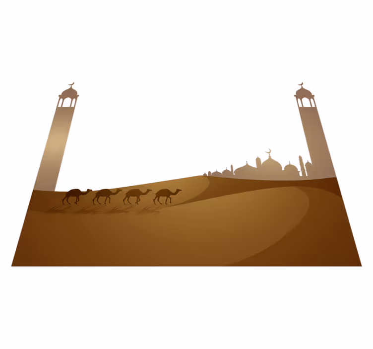 Bedroom vinyl carpet islamic mosque and camels - TenStickers