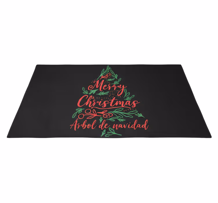 Bedroom vinyl carpet merry christmas tree - TenStickers
