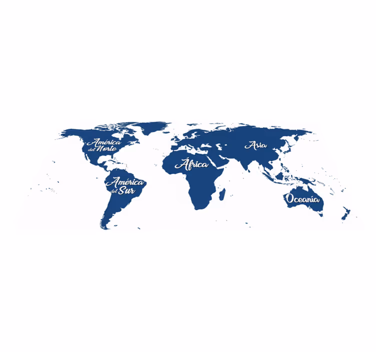 Bedroom vinyl carpet world map classic blue - TenStickers