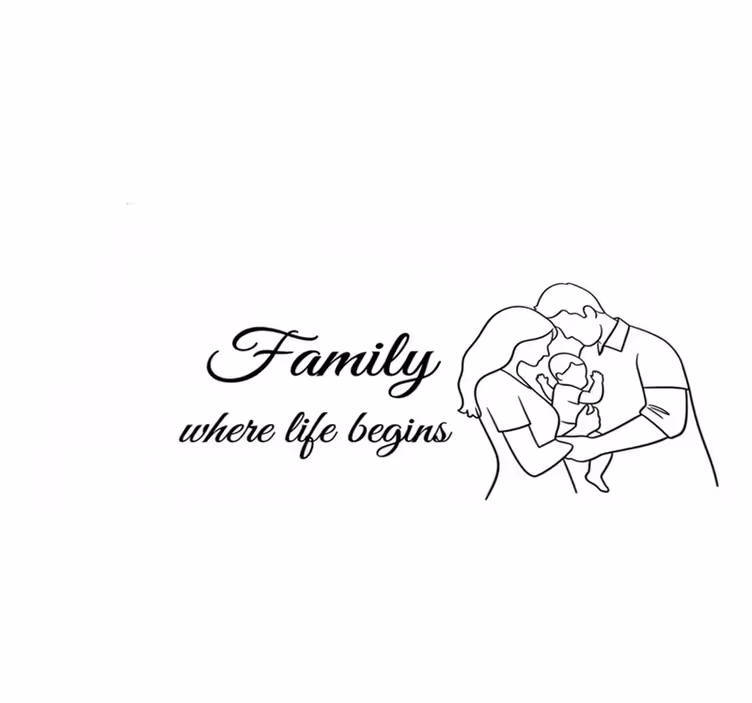 Bedroom vinyl carpet family where life begins - TenStickers