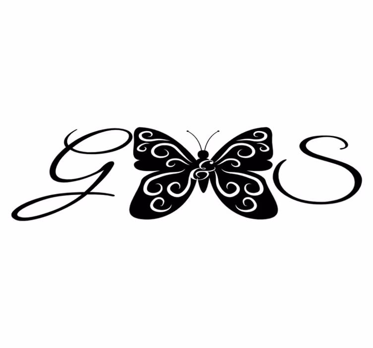 Bedroom vinyl carpet butterfly with letters - TenStickers