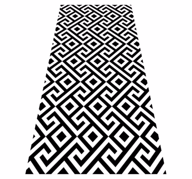 Nordic vinyl carpet with black and white geometric design - TenStickers