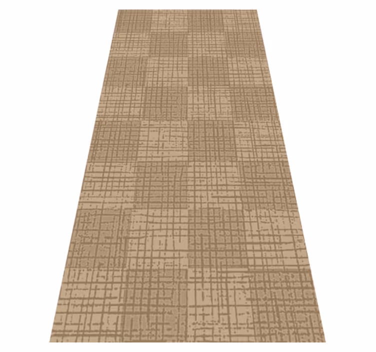 Nordic vinyl carpet scandinavian caramel square pattern - TenStickers