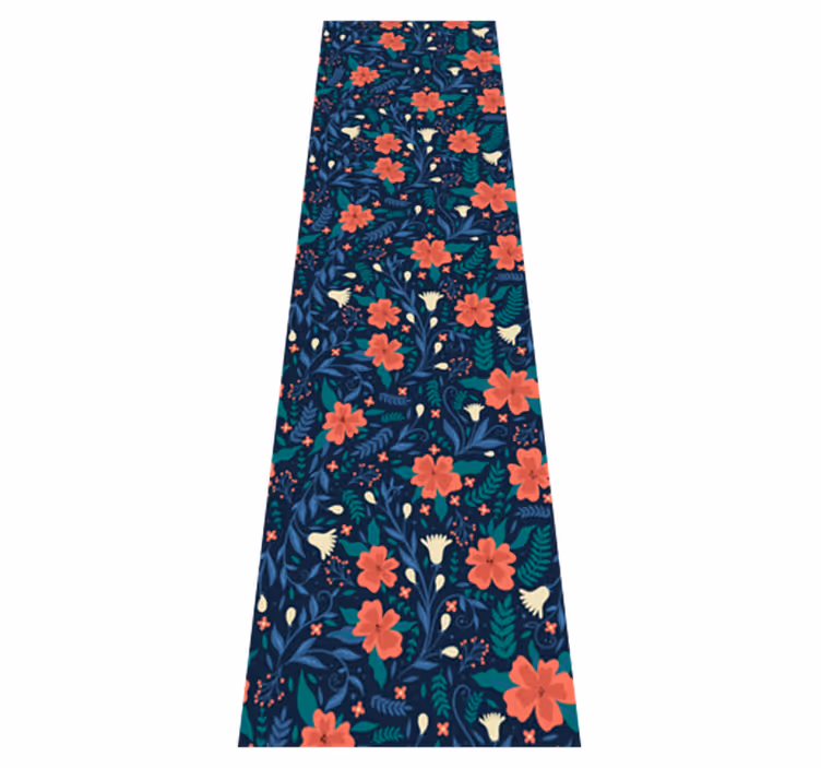 Nordic vinyl carpet with artistic floral design - TenStickers