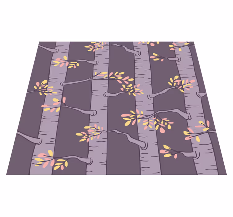 Nordic vinyl carpet forest wallpaper with nordic trees - TenStickers