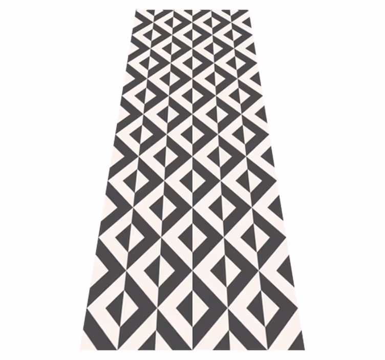 Nordic vinyl carpet in geometric black and white - TenStickers