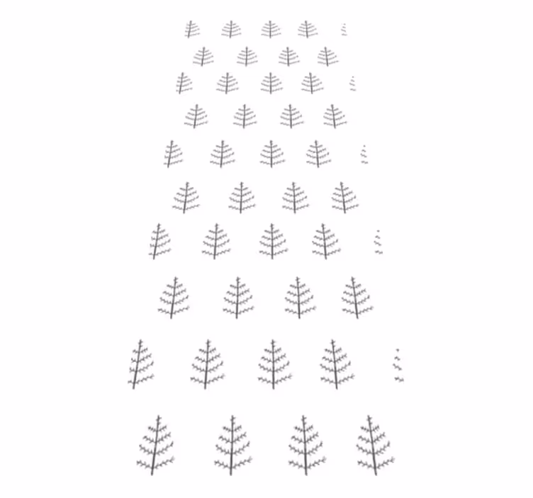 Nordic vinyl carpet with gray minimalist tree shapes - TenStickers