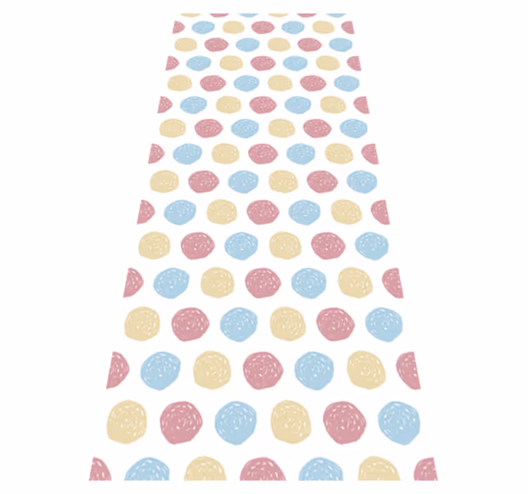 Nordic vinyl carpet in pastel polka dots - TenStickers