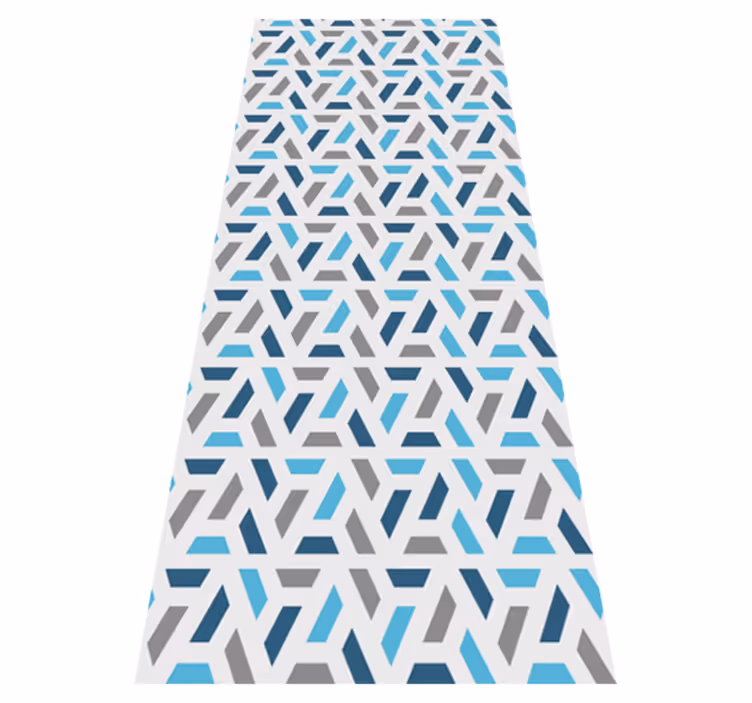 Nordic vinyl carpet with blue and green geometric design - TenStickers