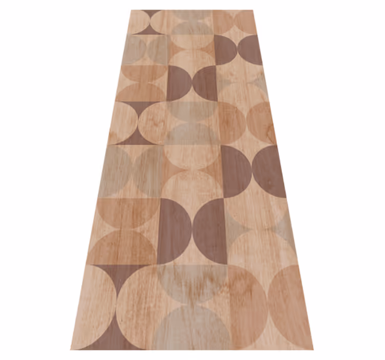Nordic vinyl carpet brown geometric wood design - TenStickers