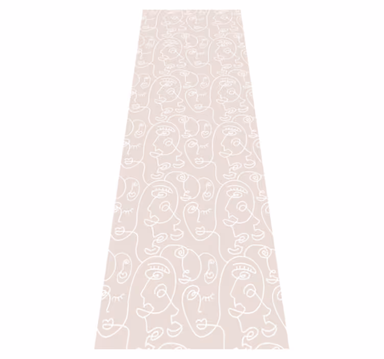 Nordic vinyl carpet in pink and white design - TenStickers