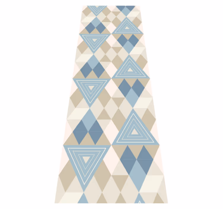 Nordic vinyl carpet in geometric blue pattern - TenStickers