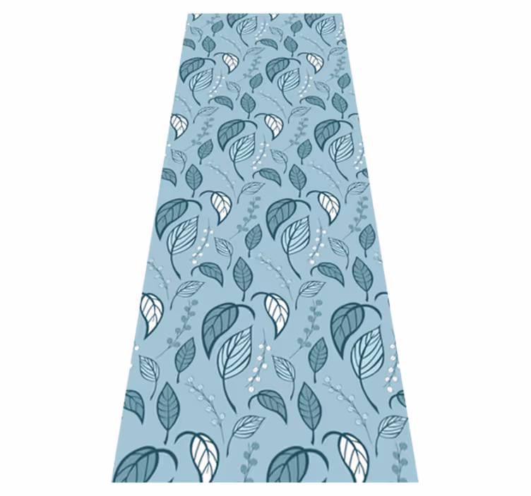 Nordic vinyl carpet in scandinavian blue leaf design - TenStickers
