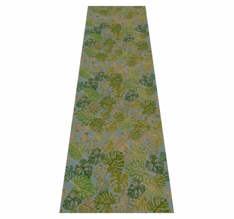 Nordic vinyl carpet with japandi minimal monstera leaves - TenStickers