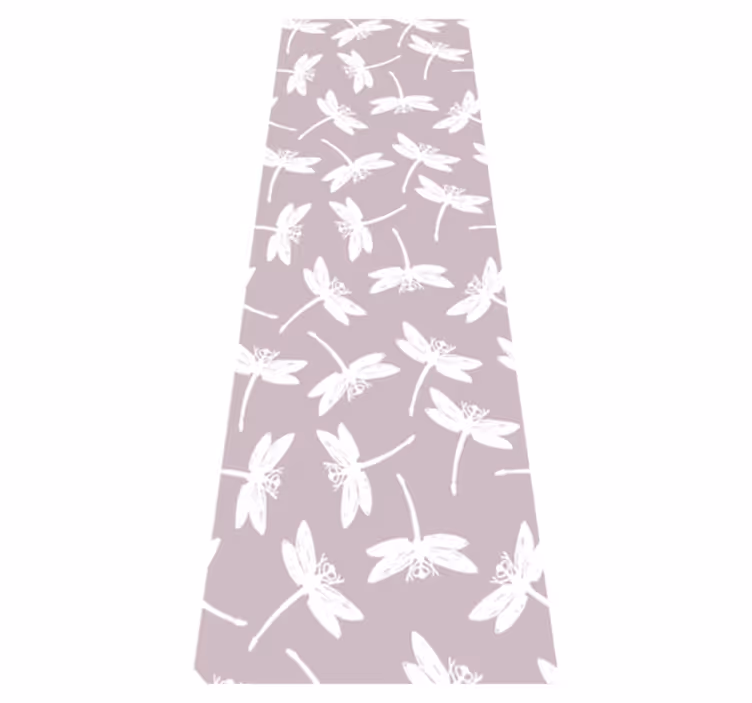 Nordic vinyl carpet pink japandi dragonfly art - TenStickers