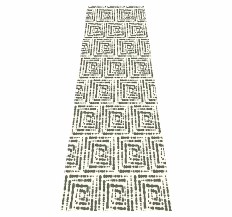 Nordic vinyl carpet in green japandi pattern - TenStickers